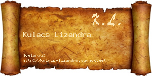 Kulacs Lizandra névjegykártya